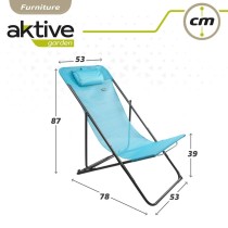 Chaise longue inclinable Aktive Bleu 53 x 87 x 78 cm (4 Unités)