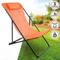 Chaise longue inclinable Aktive Orange 53 x 87 x 78 cm (4 Unités)