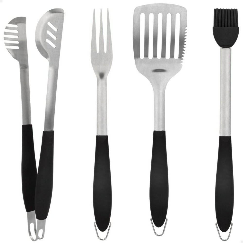 Barbecue Utensils Set Aktive 4 Pieces Barbecue Stainless steel 10 x 42 x 4 cm (4 Units)