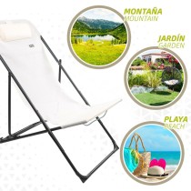 Chaise longue inclinable Aktive Blanc 53 x 87 x 78 cm (4 Unités)