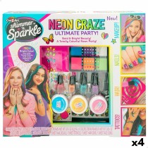 Schönheitsset Cra-Z-Art Ultimate Party 10 x 1 x 7,5 cm Für Kinder Neon Nägel Haar Körper 4 Stück