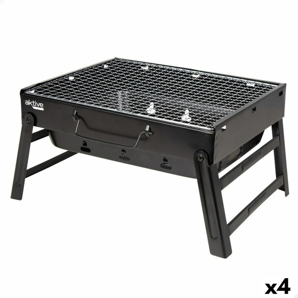 Grill Tragbarer Aktive rechteckig Schwarz Stahl 40 x 20 x 28 cm