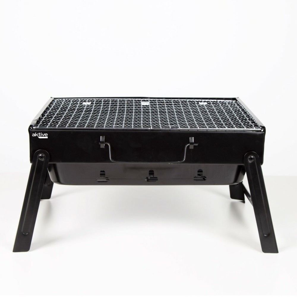 Barbecue Portable Aktive Rectangulaire Noir Acier 40 x 20 x 28 cm