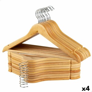 Jeu de porte-manteaux Max Home Naturel Bois Acier 44,5 x 23 x 1 cm 20 Pièces (4 Unités)