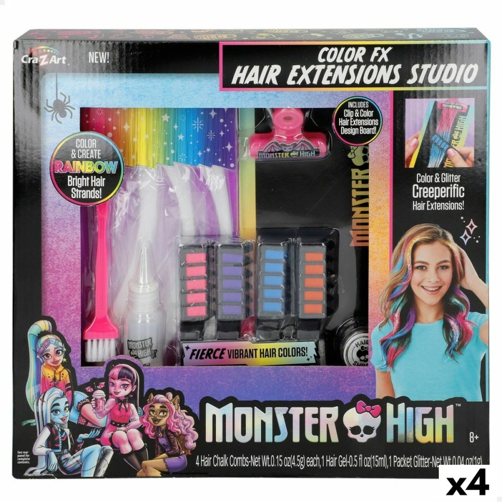 Friseur Set Monster High Haarverlängerungen (4 Stück)