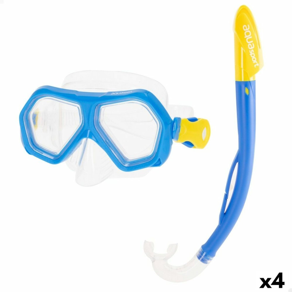 Snorkel Goggles and Tube for Children AquaSport Blue (4 Units)