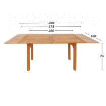 Asuziehbarer Tisch Aktive 200 x 74 x 100 cm Akazienholz