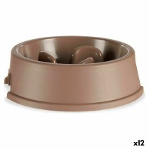 Slow Eating Food Bowl for Pets Beige Plastic (27 x 7,5 x 27 cm) (12 Units)