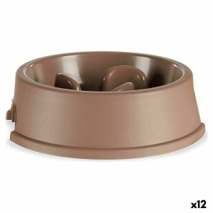 Gamelle à Alimentation Lente pour Animaux de Compagnie Beige Plastique (27 x 7,5 x 27 cm) (12 Unités)