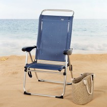 Strandstuhl Aktive Marineblau 47 x 108 x 59 cm (2 Stück)