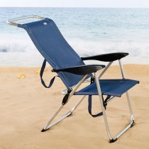 Chaise de Plage Aktive Blue marine 47 x 108 x 59 cm (2 Unités)