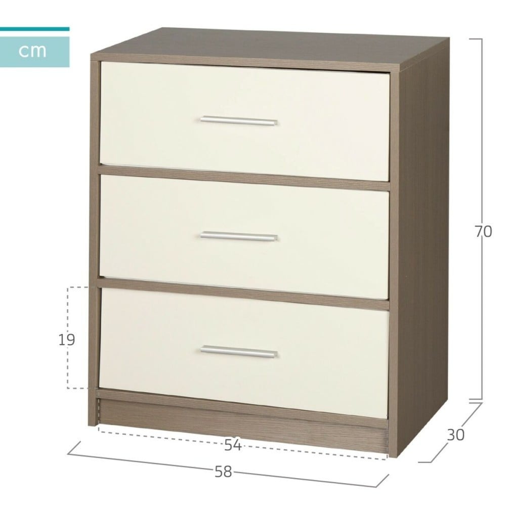 Nightstand Max Home White Grey 58 x 70 x 30 cm