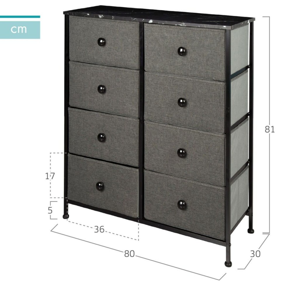 Chest of drawers Max Home Grey Marble 80 x 81 x 30 cm