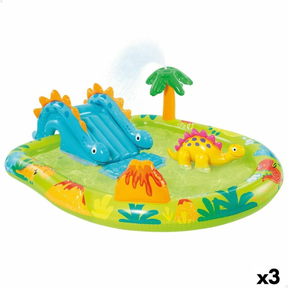 Aufblasbares Planschbecken für Kinder Intex Spielplatz Dinosaurier 191 x 58 x 152 cm (3 Stück)