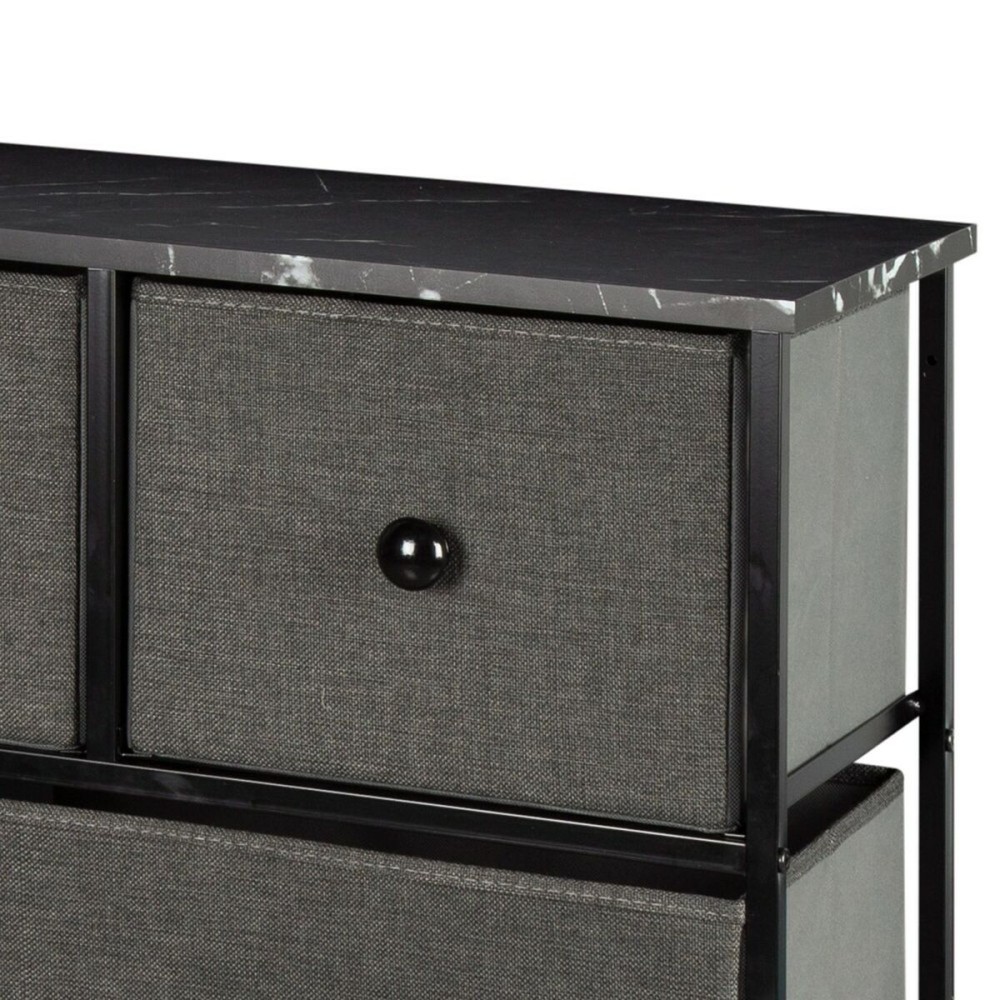 Chest of drawers Max Home Black Grey Marble 100 x 100 x 30 cm