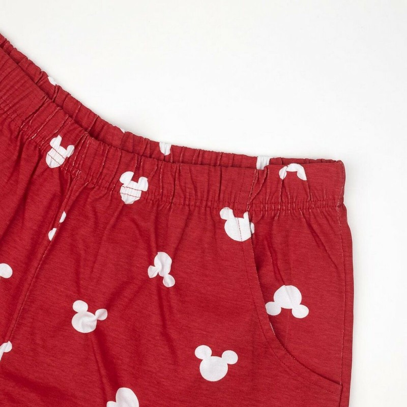 Pyjama D'Été Mickey Mouse Rouge (Adultes) Homme Gris