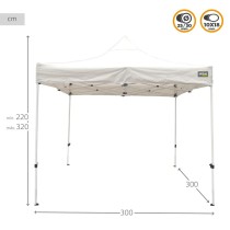 Gazebo Aktive Foldable Adjustable height Steel Polyester 420D Oxford White 300 x 320 x 300 cm