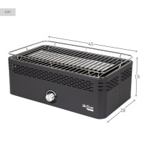 Tragbarer rauchfreier Holzkohlegrill Aktive Edelstahl Eisen 45 x 19 x 28 cm