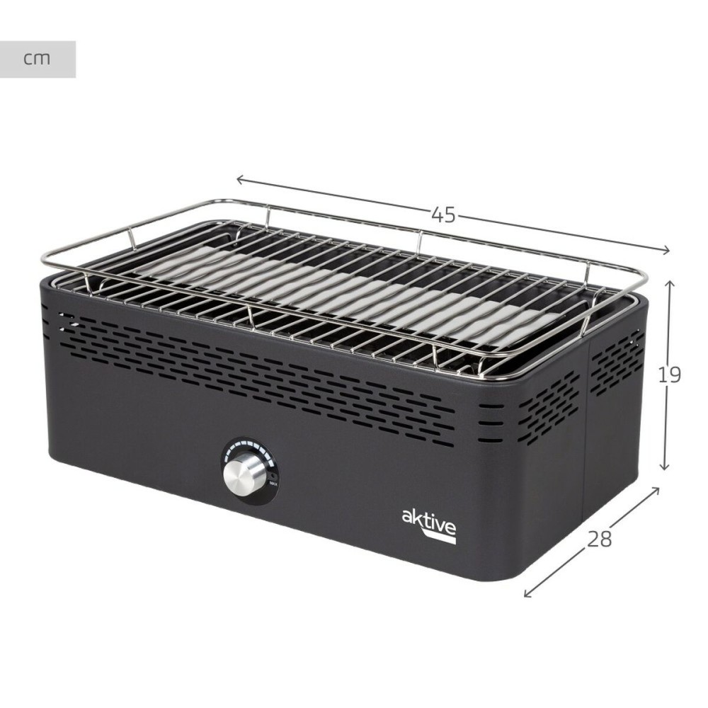 Tragbarer rauchfreier Holzkohlegrill Aktive Edelstahl Eisen 45 x 19 x 28 cm