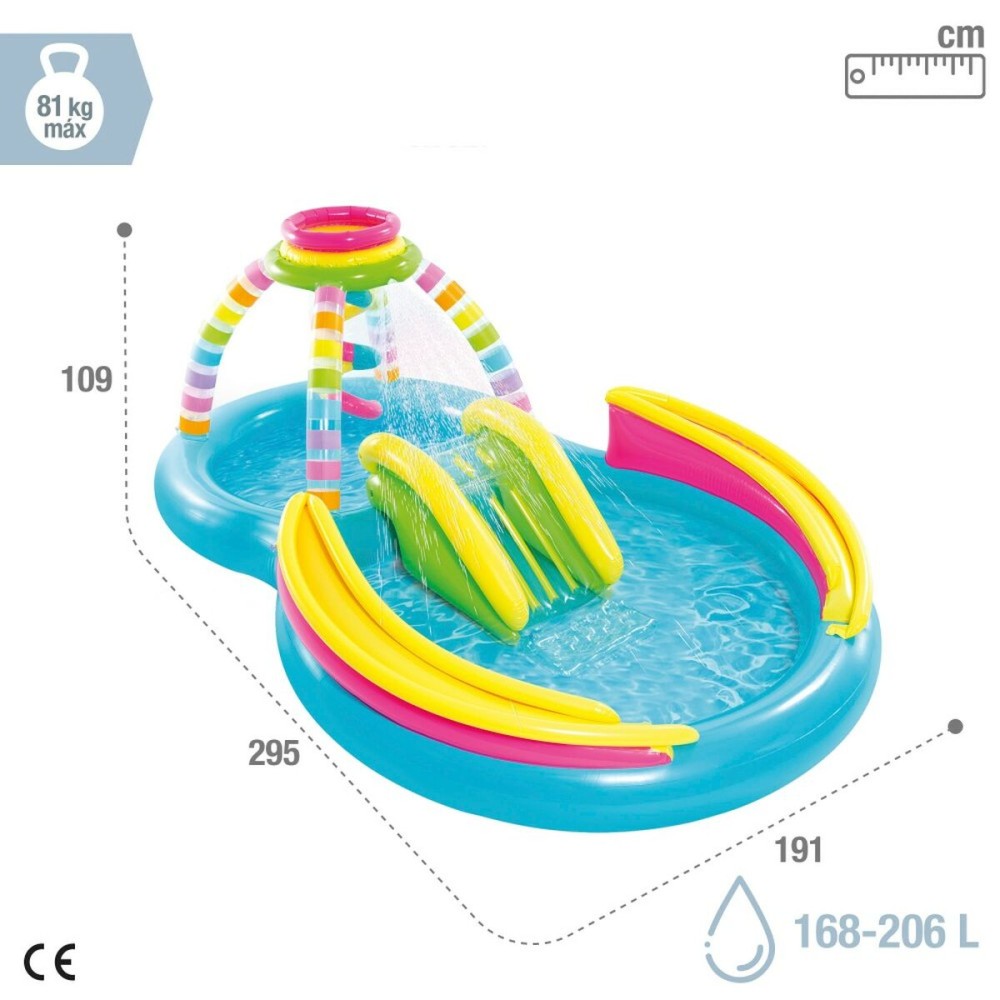 Aufblasbares Planschbecken für Kinder Intex Regenbogen 374 L 295 x 109 x 191 cm (2 Stück)