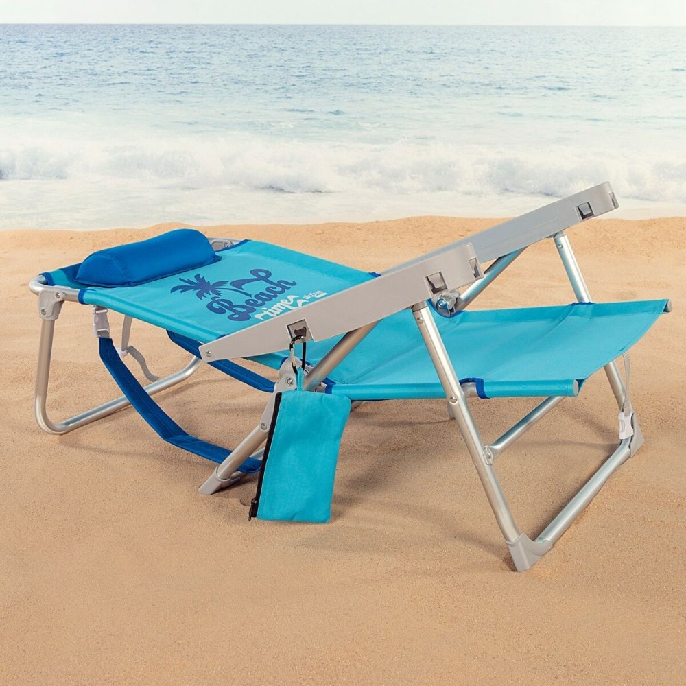 Chaise de Plage Aktive Pliable Bleu 53 x 80 x 58 cm (2 Unités)