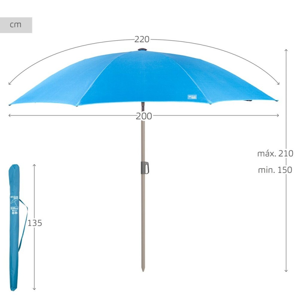 Parasol Aktive 220 x 210 x 220 cm (2 Unités)