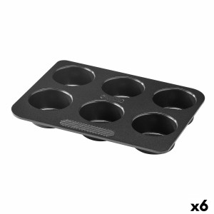 Moule à tartelettes Pyrex Magic Noir 24 x 18 x 3 cm (6 Unités)