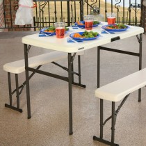 Table Klapptisch Lifetime Creme 106,5 x 73,5 x 61 cm Stahl Kunststoff