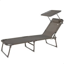 Chaise longue Aktive Pliable Parasol Gris 193 x 30 x 53 cm