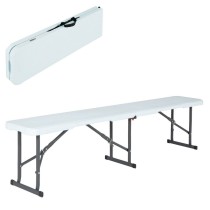 Bench Lifetime White Foldable 183 x 42 x 29 cm