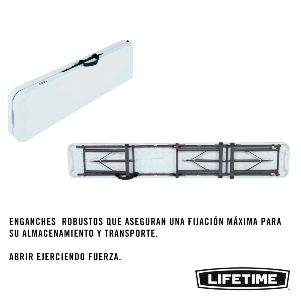 Bench Lifetime White Foldable 183 x 42 x 29 cm