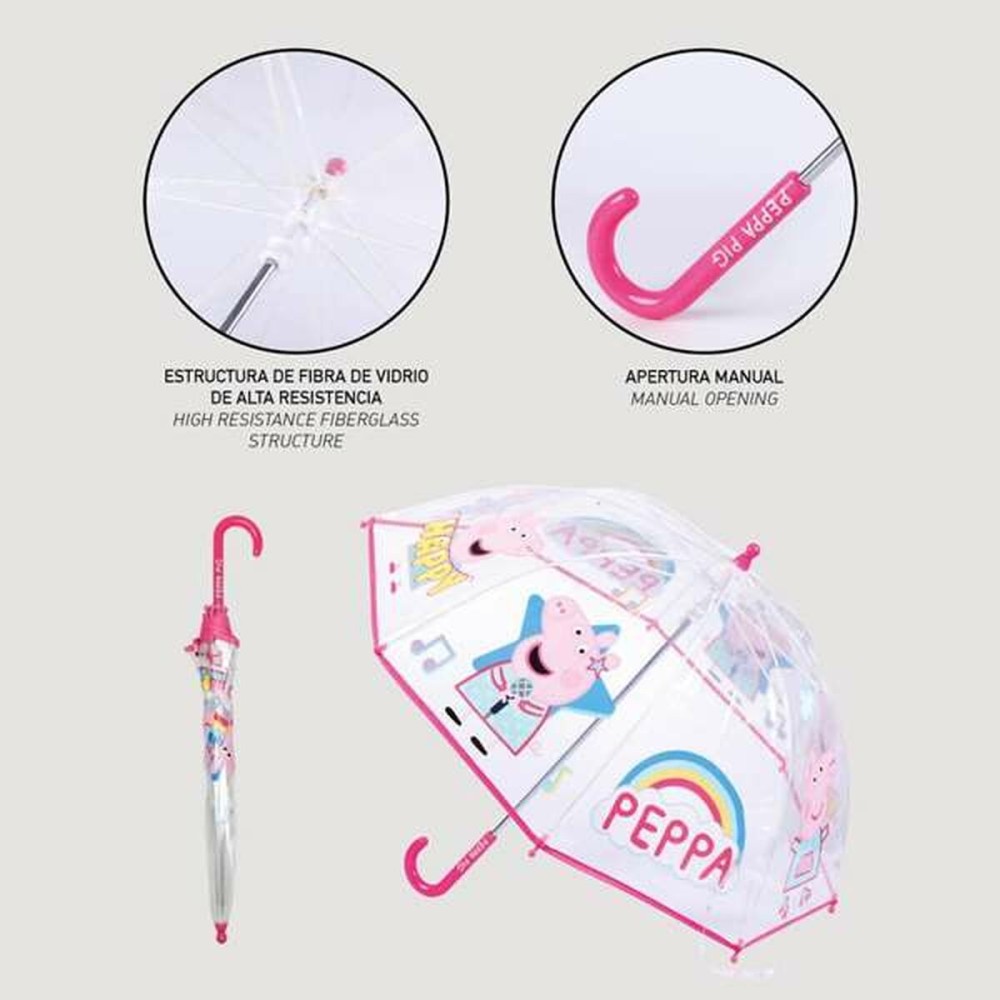 Parapluie Peppa Pig Rose 100 % POE