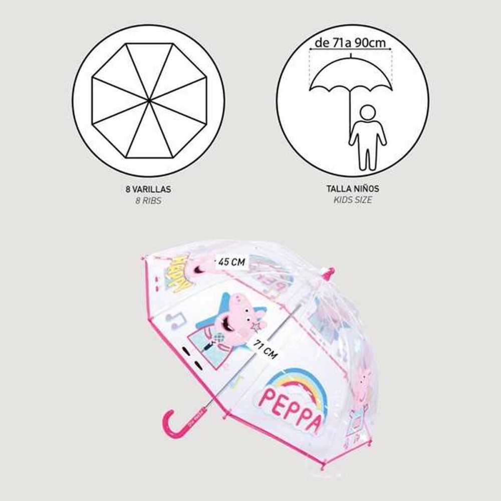 Parapluie Peppa Pig Rose 100 % POE