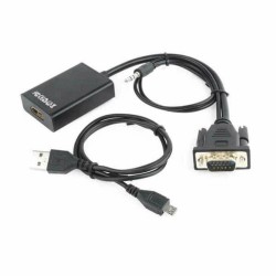 VGA-zu-HDMI-Adapter mit Audio GEMBIRD A-VGA-HDMI-01 Schwarz