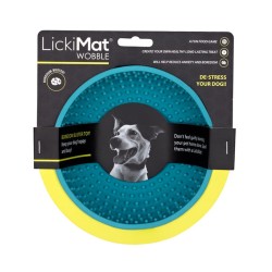 Dog Feeder Lickimat Wobble Turquoise Rubber