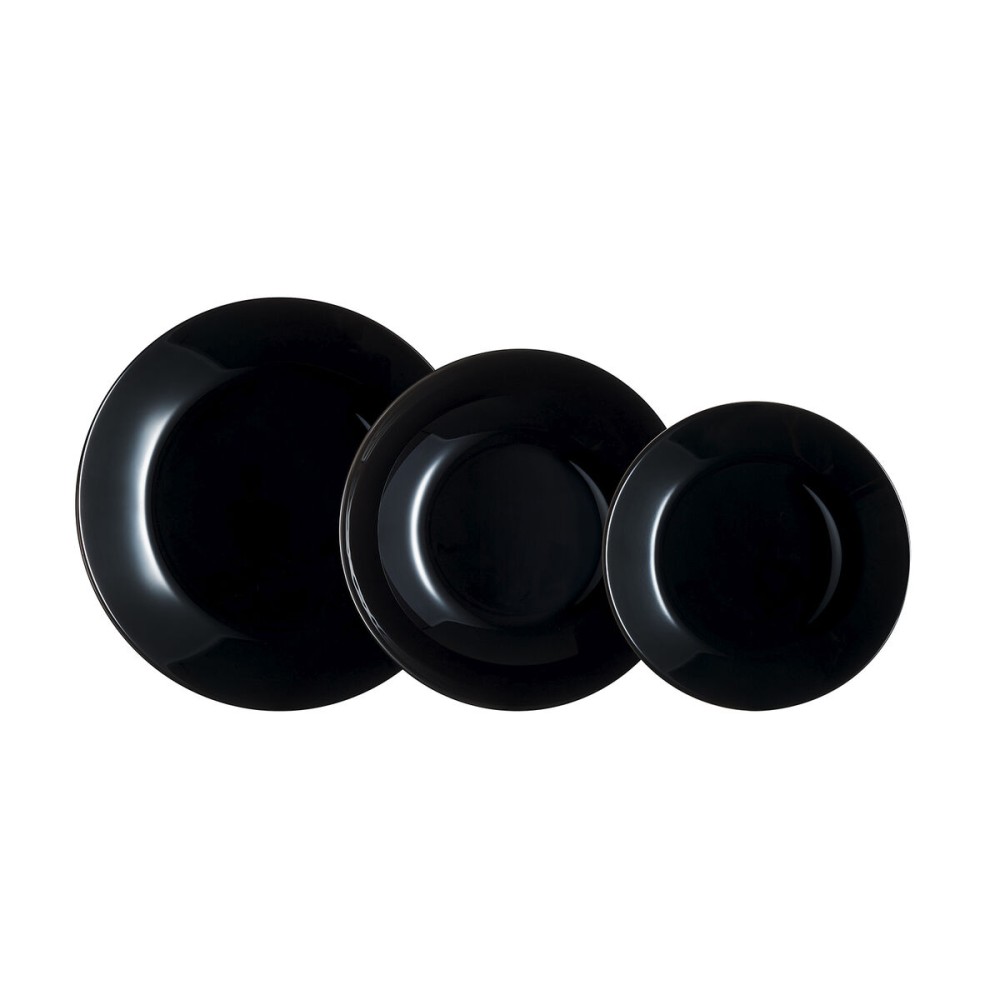 Tableware Luminarc Zelie Black Glass 18 Pieces