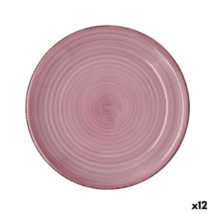 Flat plate Quid Vita Peoni Ceramic Pink Ø 27 cm (12 Units)