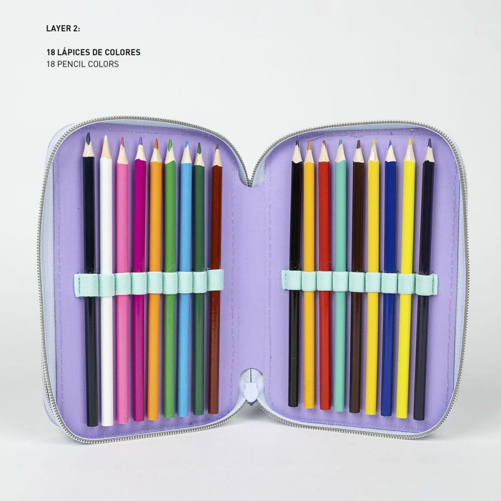 Triple Pencil Case Frozen Lilac 12,5 x 6,5 x 19,5 cm