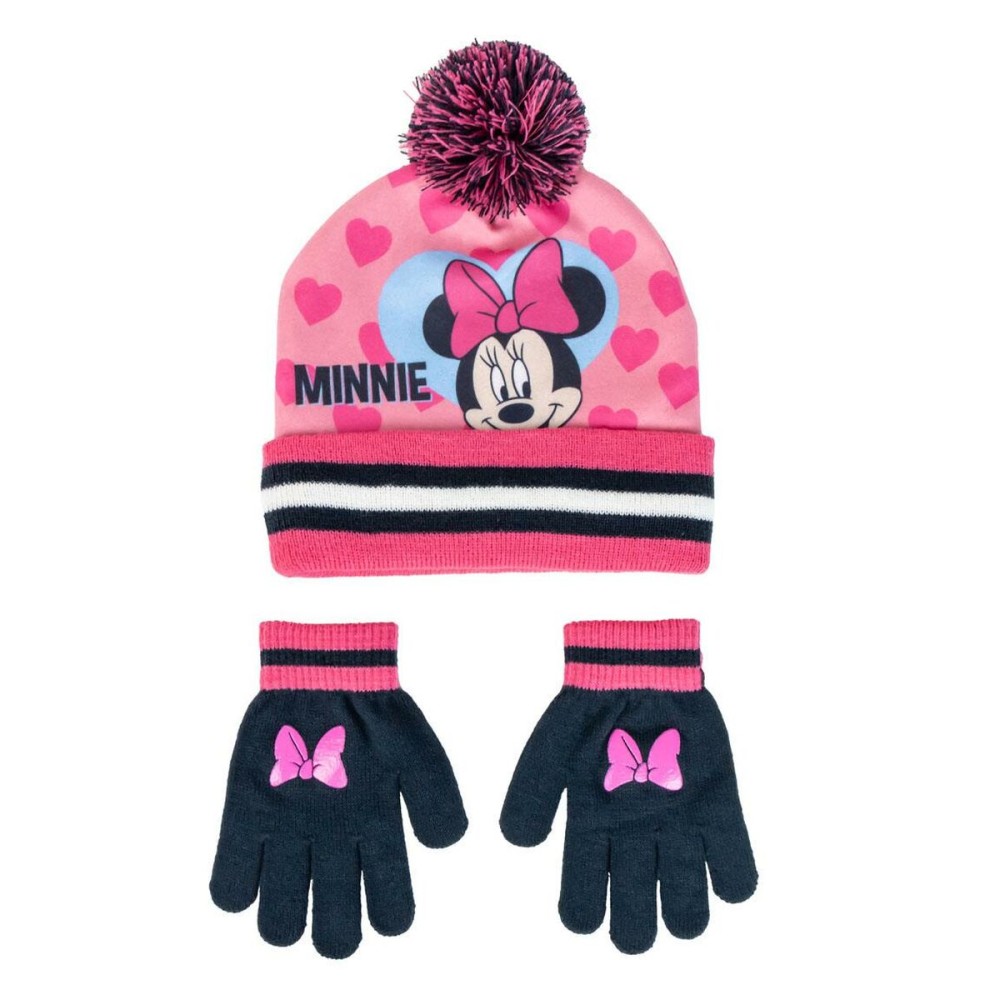 Mütze und Handschuhe Minnie Mouse Rosa (Einheitsgröße)