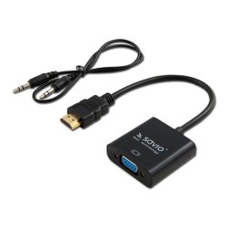 Adaptateur HDMI vers VGA avec Audio Savio CL-23/B Noir 50 cm