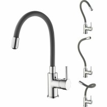 Mixer Tap Rousseau Ilo Grey Metal Flexible hose