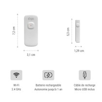 Détecteur d'Ouverture de Portes et Fenêtres Konyks Senso Charge 2 Wi-Fi 2,4 GHz