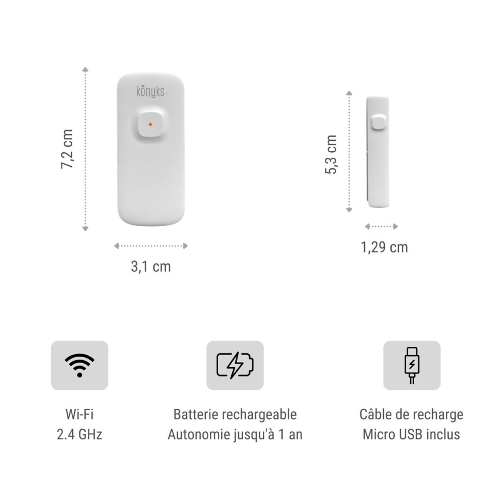 Open Doors and Windows Detector Konyks Senso Charge 2 Wi-Fi 2,4 GHz