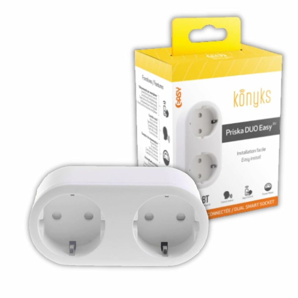 Rallonge 2 prises Schuko sans interrupteur Konyks Priska Duo Easy Wi-Fi 16 A