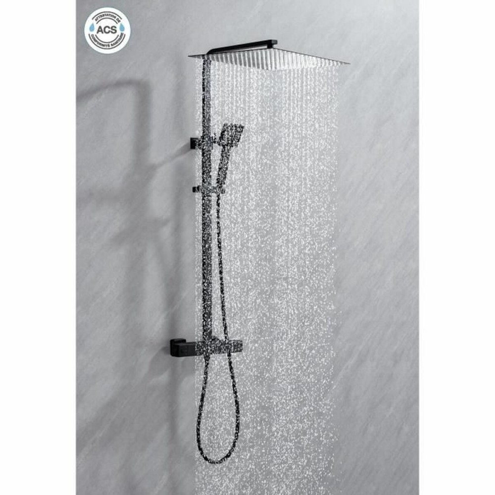 Colonne de douche Oceanic Acier inoxydable ABS 40 x 40 cm Noir mat