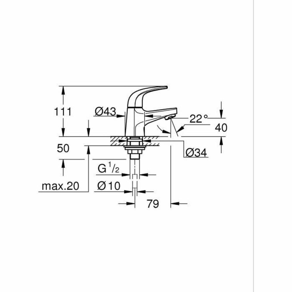 Mitigeur Grohe 20576000 Métal