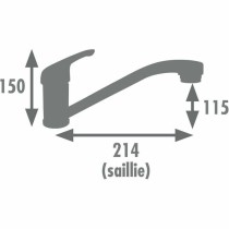 Kitchen Tap Rousseau SUN NF Grau Silberfarben