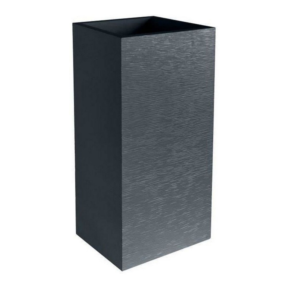 Plant pot EDA Graphit Grey Dark grey Plastic Squared 39,5 x 39,5 x 80 cm