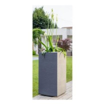 Plant pot EDA Graphit Grey Dark grey Plastic Squared 39,5 x 39,5 x 80 cm