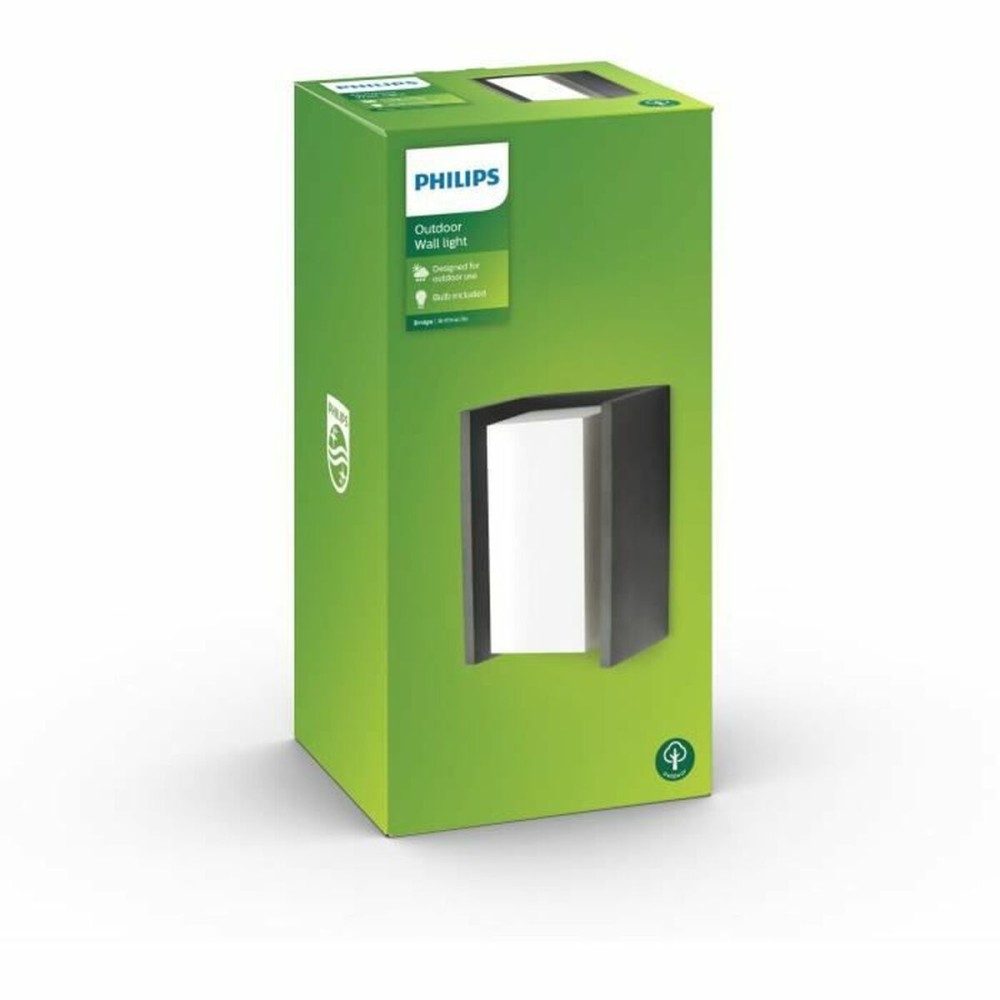 Wandleuchte Philips Bridge 970 Lm Anthrazit Dunkelgrau Edelstahl Aluminium 15 W E27